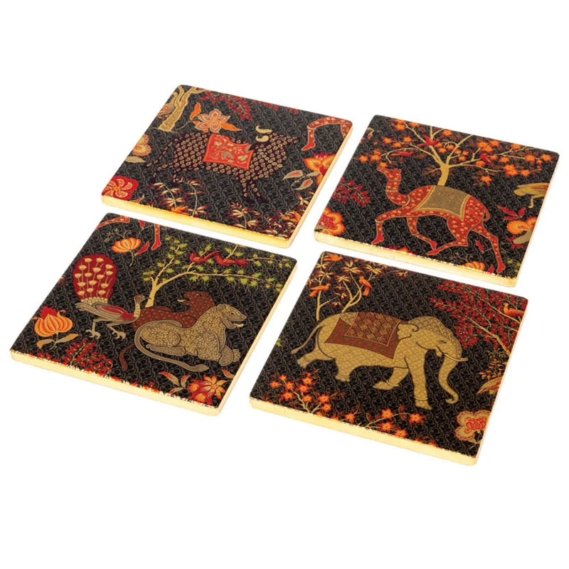 Lacquer Coaster Set in “Le Jardin” Design