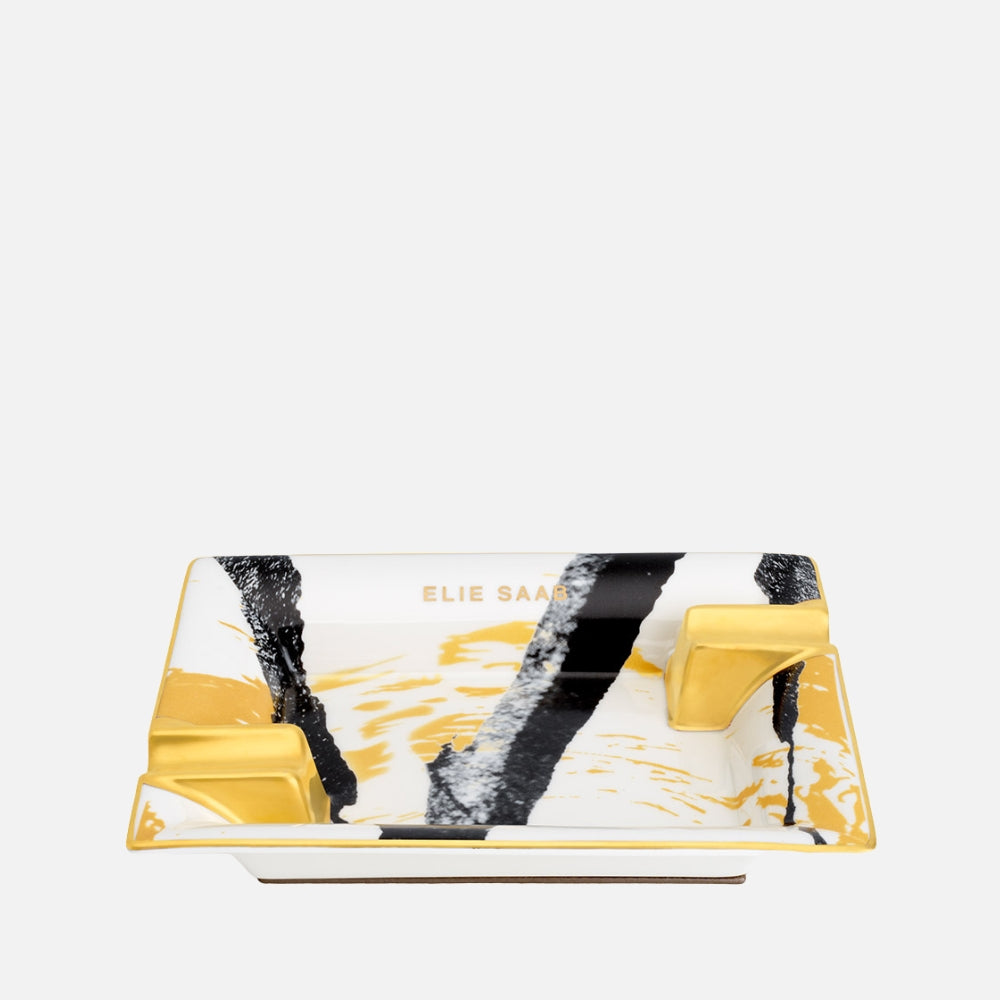 Golden Sumi-E Square Vide-Poche 12Cm With Leather GB