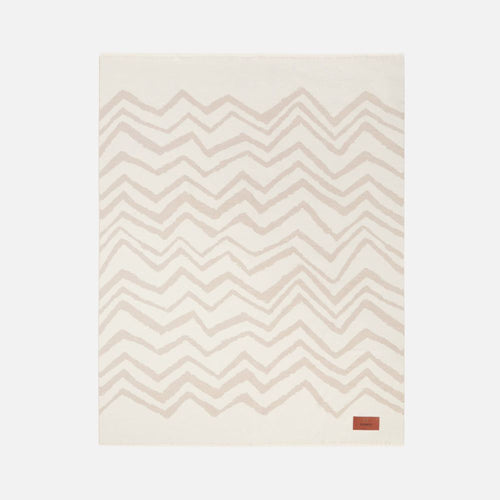 Graffiti Plaid in virgin wool 135x180 cm with chevron pattern