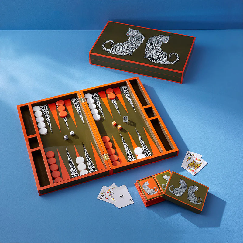 Leopard Backgammon Set, 47x57cm