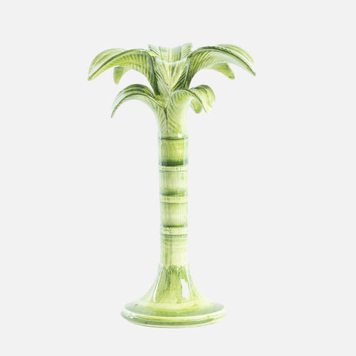 Green Palm Ceramic Candelabra – 20 cm