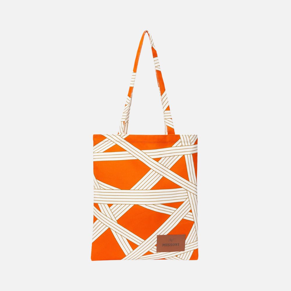 Nastri Home Bag 35x39cm in cotton with ribbon pattern