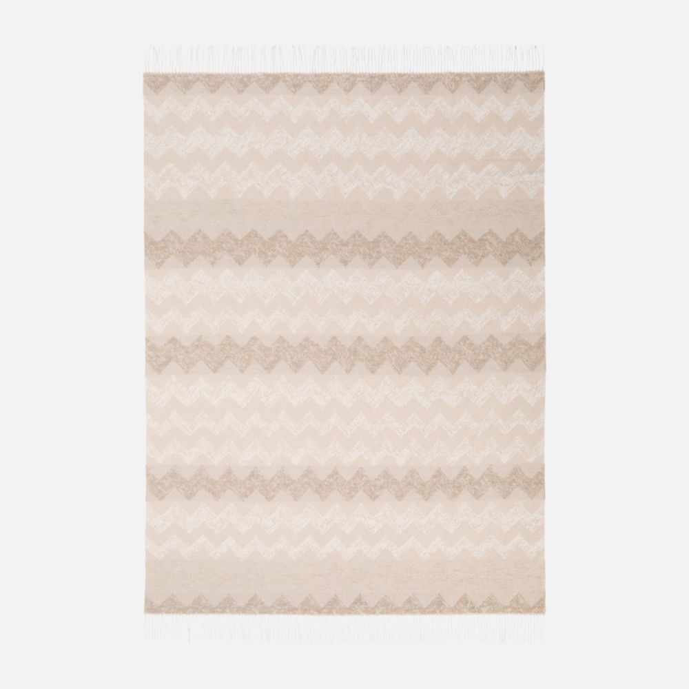 Plaid Gessetti 130x190cm in wool blend zig zag