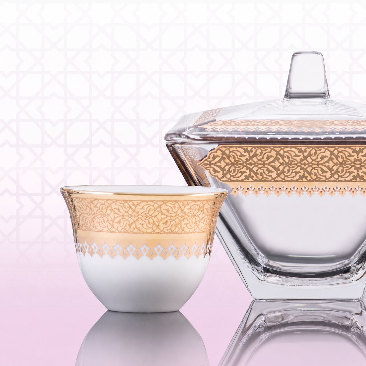 Dimlaj Cordoba Set of 6 Pcs Cawa Cups (22K) gold gilded