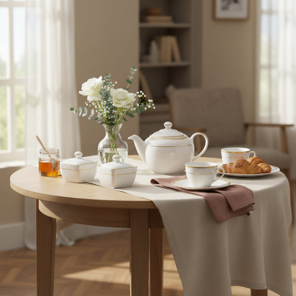 إبريق شاي أوبرا أبيض سعة 1 لتر 