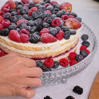 Spiral Round Crystal Tray with Foot 30cm – Clear