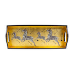 Caspari Bar tray-Gold Zebras