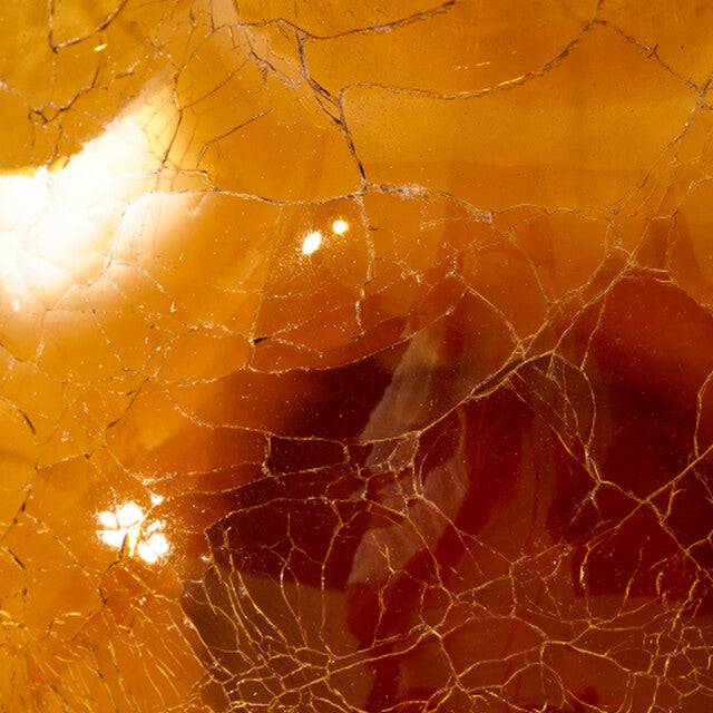 Crackled Glass Ball Body Vase - L