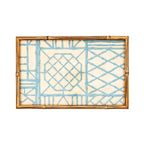 Bamboo Screen Robin's Egg Bamboo Edge Lacquer Vanity Tray