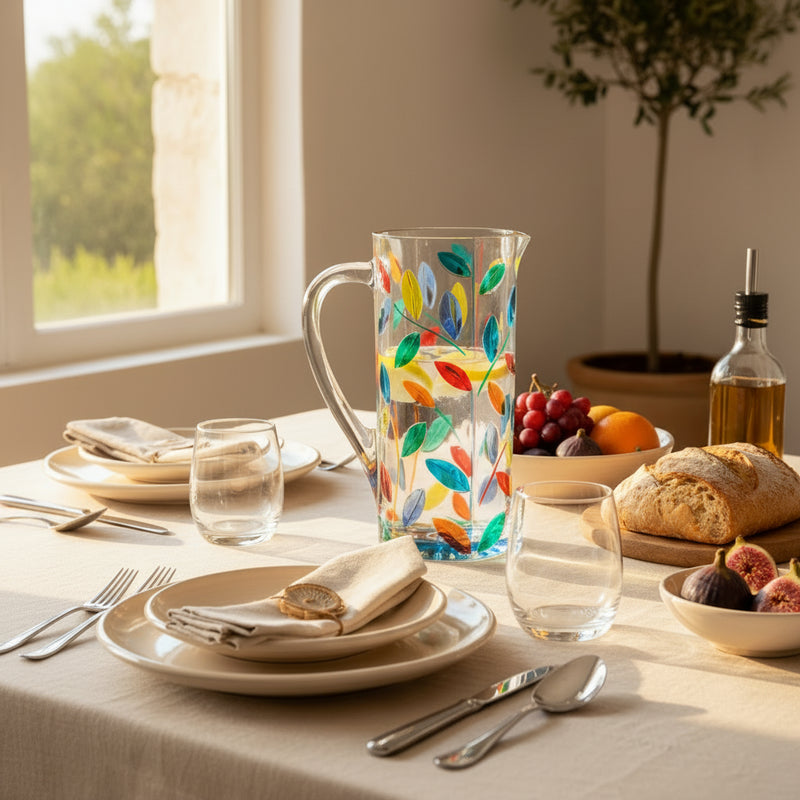 Water Pitcher – Hand-Painted Multicolor, 23cm
