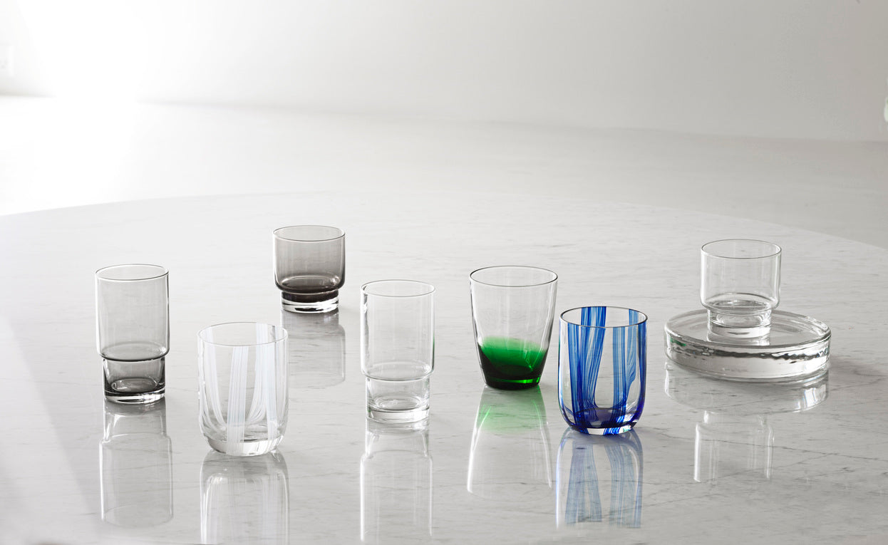 Stripe Glass, White, 390ml