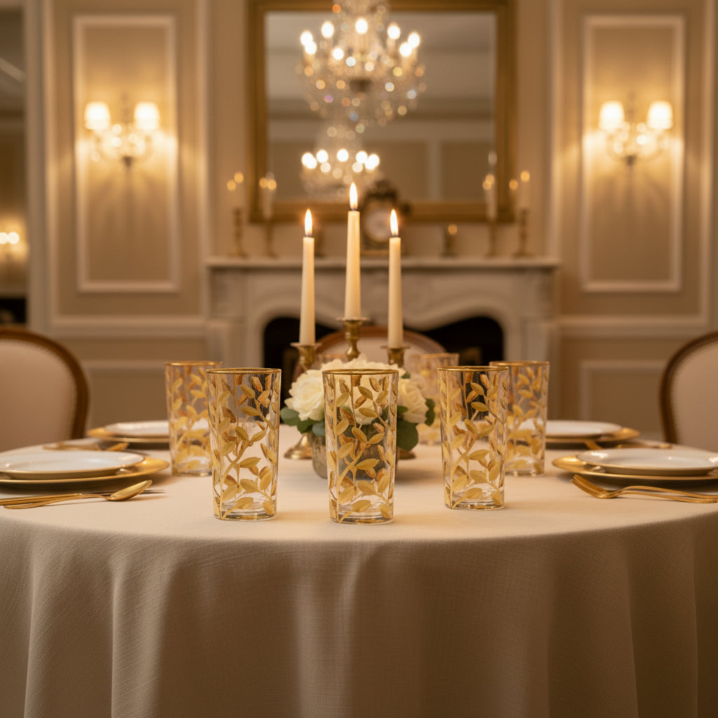 كوب زجاجي ذهبي F.10 للمنزل