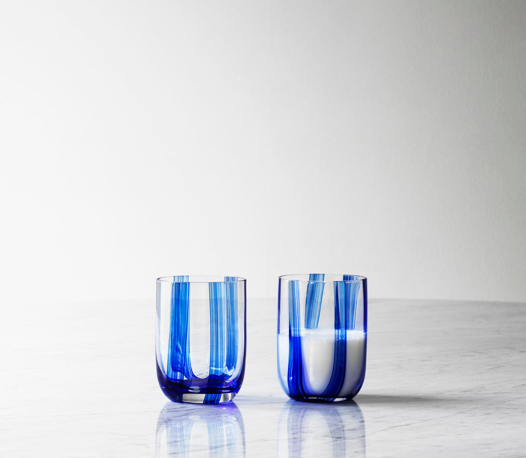 Stripe Glass, Blue, 390ml