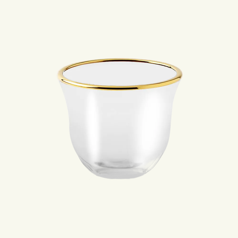 Arabic coffee glass rim Gahwa Gold