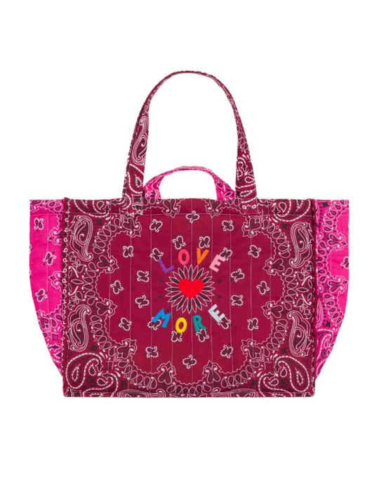 Call It Maxi Cabas Matelassé - Love More Bordeaux/ Fuchsia Tote Bag