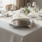 Hexagon pastry & cheese stand slvr