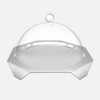 Hexagon pastry & cheese stand slvr