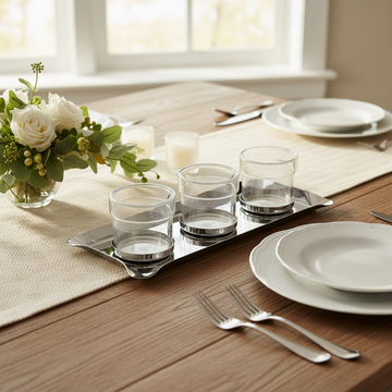 طقم ثلاث أطباق تقديم فضية