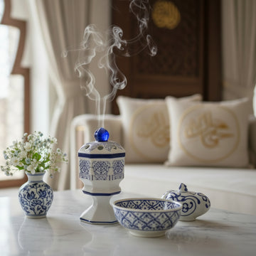 مبخرة مع صينية وغطاء للمنزل