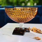Luxe Amber Bowl 34cm with Black Base