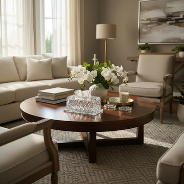 حامل مناديل مستطيل شفاف بقاعدة