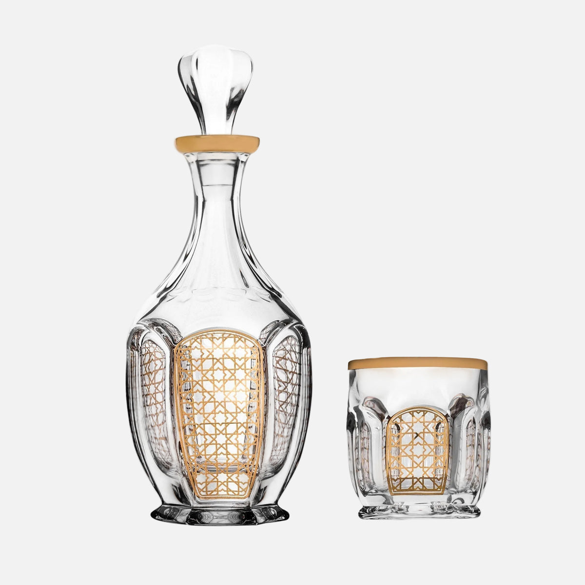 Dimlaj Cordoba Set of 3 Pcs Crystal Drinkset (22K) gold gilded