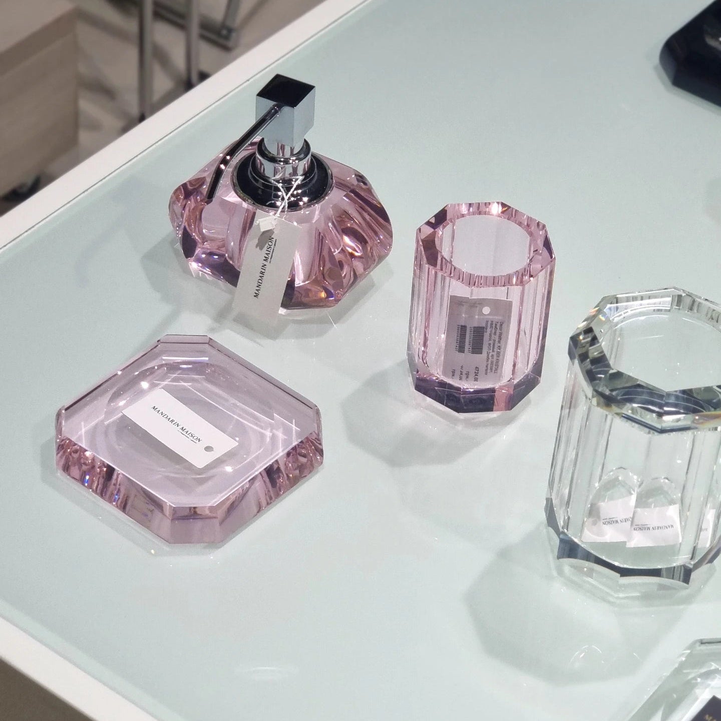 Countertop Crystal Glass Toothbrush Holder