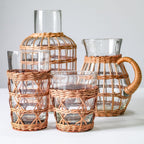 Rattan Cage Highball Glass – Handwoven Wicker