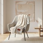 قماش جرافيتي من الصوف البكر بمقاس 135×180 سم بنقشة شيفرون 