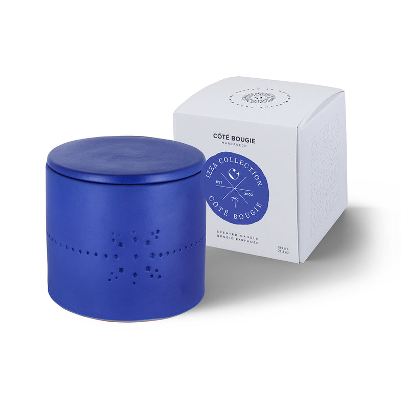 3-wick Izza Bleu M Mandarine Majorelle Scented Candle, 12cm, 80 hours