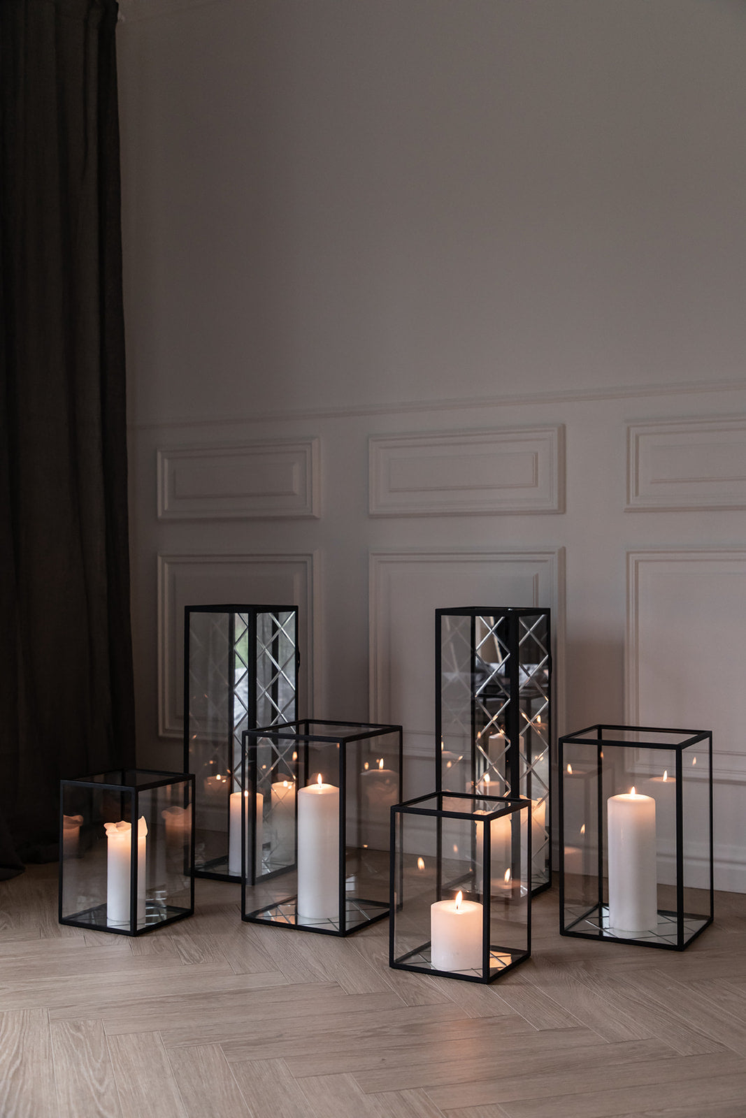 Harlequin Floor/ Wall Lantern, 45 cm, Mirror
