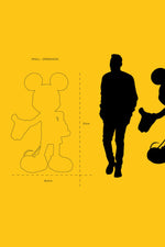 تمثال ميكي صغير ثنائي اللون - أبيض/ذهبي