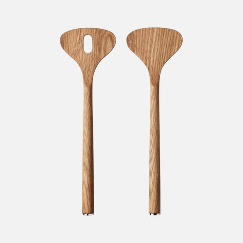 ALFREDO salad servers, oak wood