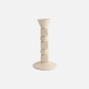 Anna Candle Holder – Small Format in crackle cream white