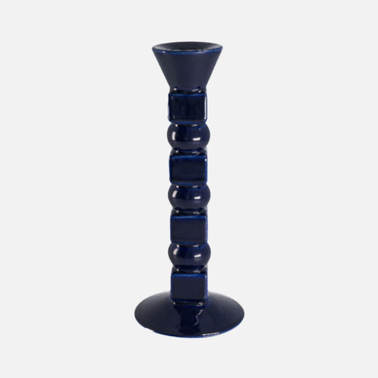 Anna Large Ceramic Candleholder in Midnight Blue