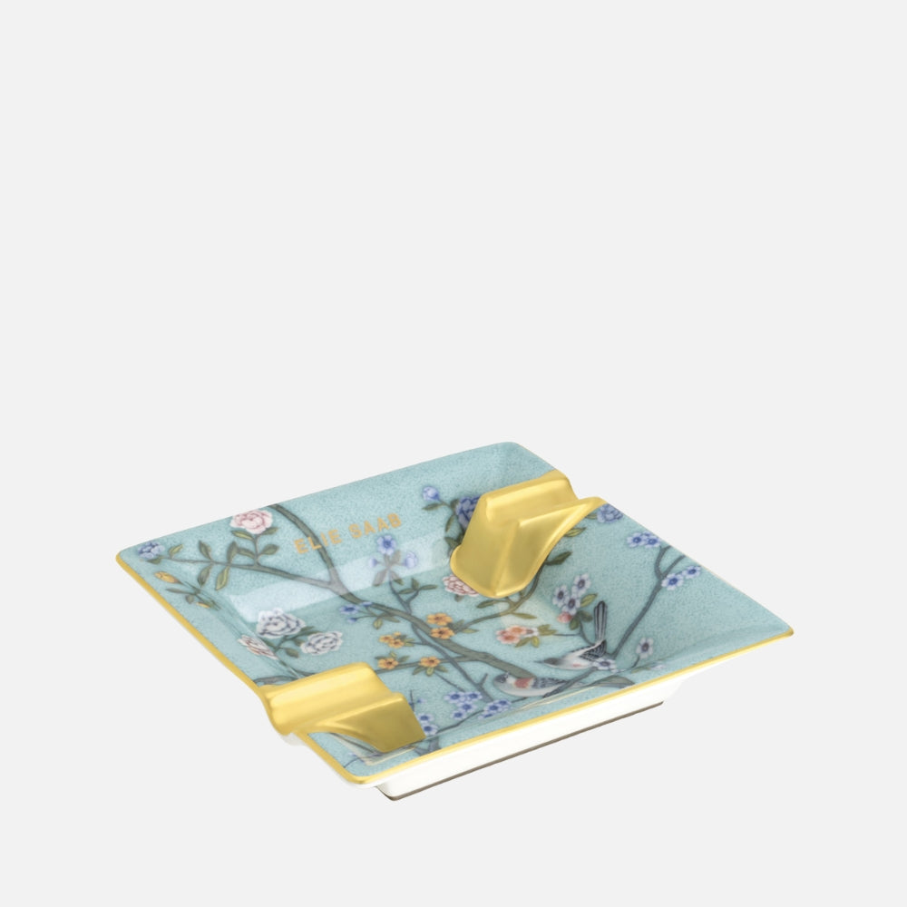 منفضة سجائر مربعة عتيقة صينية الصنع مقاس 16 سم مع جلد GB