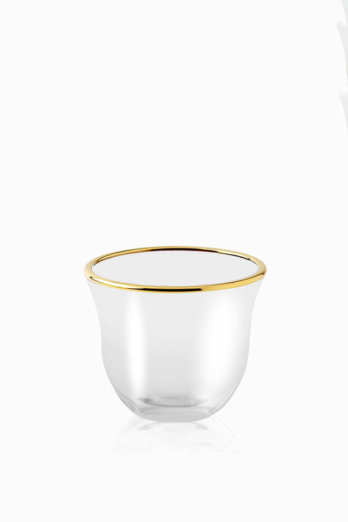 Gahwa Cup with Gold Rim, Set of 6