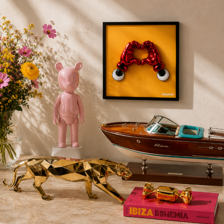 Sequenze Wall He-Art framed heart sculpture in red, detail view