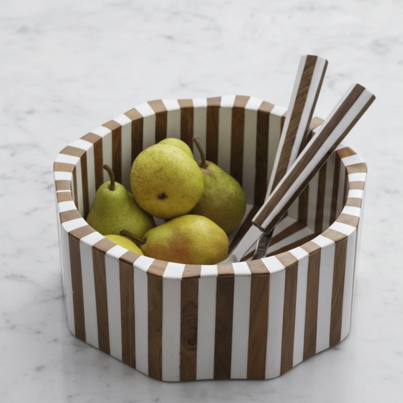 Lyra Inlay Decorative Bowl – Acacia Wood