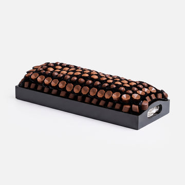 Handmade Belgian Chocolate with Caspari Bar Tray Black Grand Palm 1.5kg