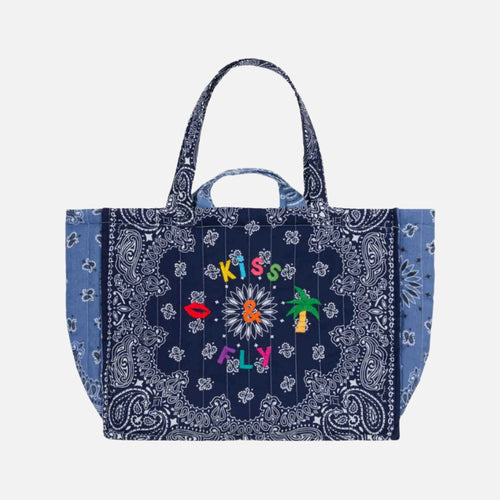 Call It Maxi Cabas Matelassé - Kiss & Fly Navy/ Chambray Tote Bag