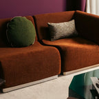 Carino Brown &amp; Green Tweed Effect Cushion  (50 x 30 cm)