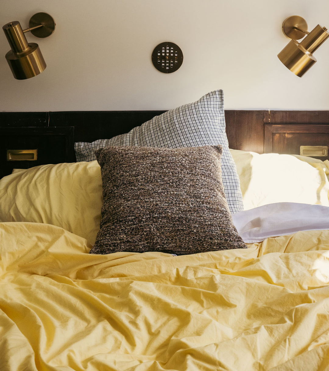 Carino Brown & Green Tweed Effect Cushion (45 x 45 cm)