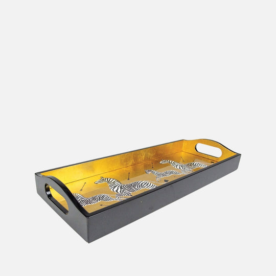 Caspari Bar tray-Gold Zebras