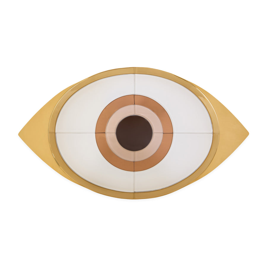 Chambeige Eye Tray – Brass & Mirrored Glass Decorative Tray