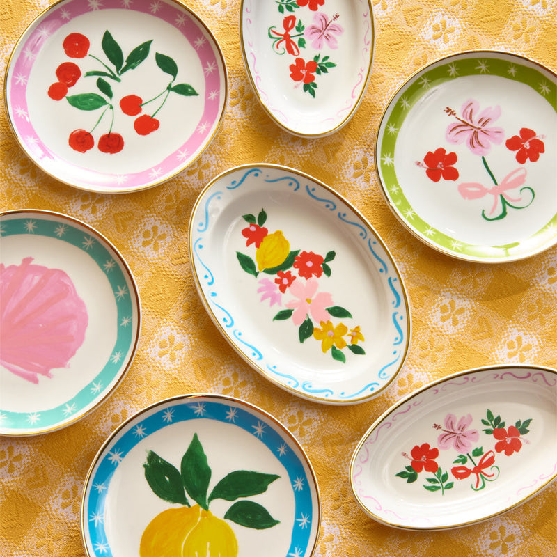 Oval Tray Flowers and Lemons Oval tray (19.5x13cm)