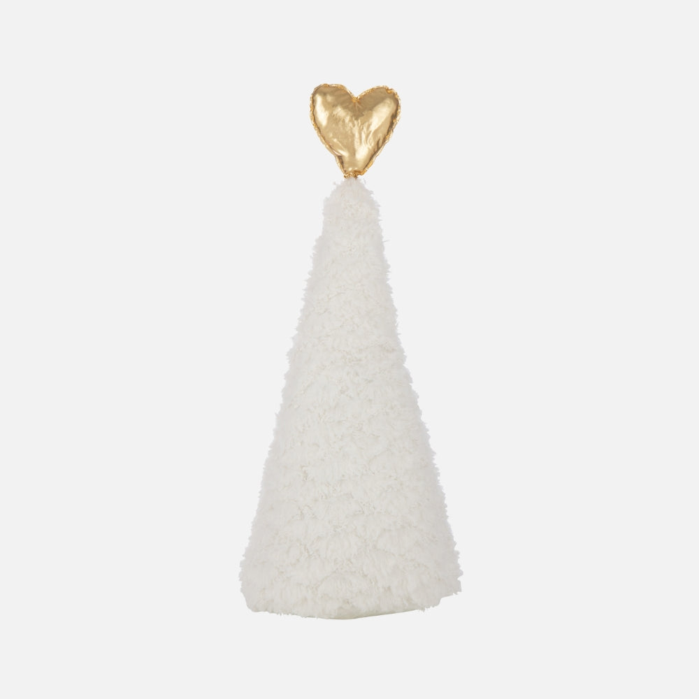 Gold Heart Christmas Tree Ornament – White/Gold Large
