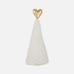 Gold Heart Christmas Tree Ornament – White/Gold Large
