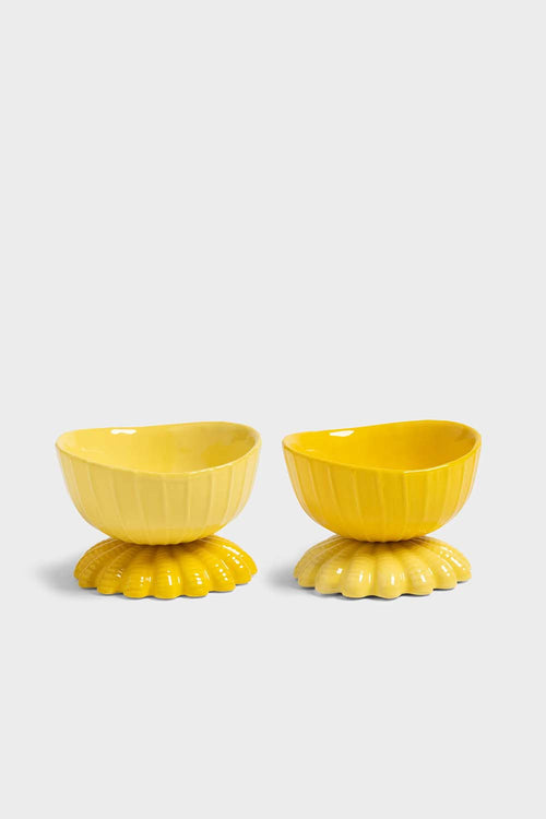 Clam Coup Bowl, Yellow, Set of 2