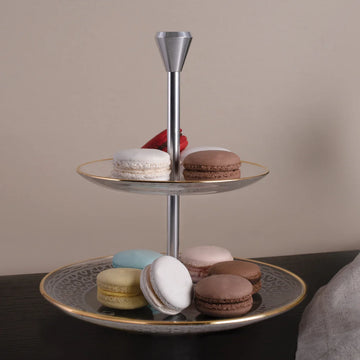 Dimlaj Kareem 2 Tiered Tray (22K) gold gilded